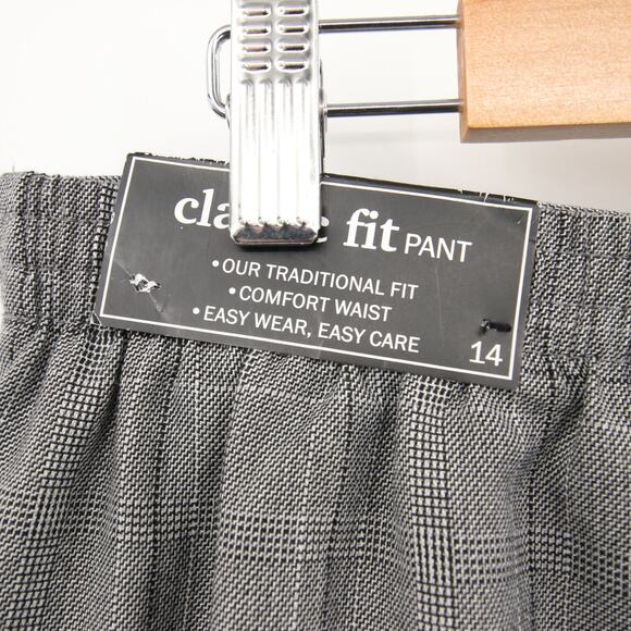 Alfred Dunner Pants Gray Plaid Check Trousers Comfort Waist Classic Fit 14 NWT - Picture 11 of 14